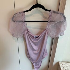 Princess Polly Lavender Puff Sleeve Bodysuit
